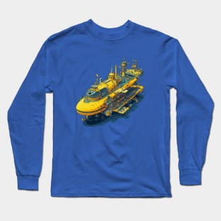 psychedelic style yellow submarine Long Sleeve T-Shirt